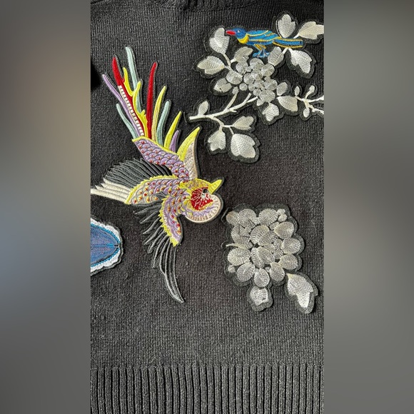 Intricate Embroidered Bird & Flower Sweater - Picture 13 of 13